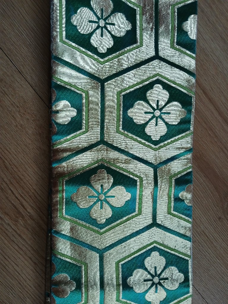 Traditionele Japanse obi hanhabaobi silver green, Ophalen of Verzenden