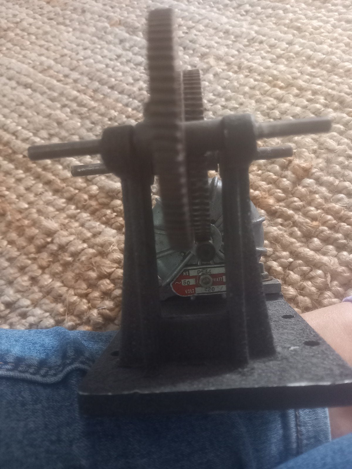 Vintage Elektromotor met Tandwielen - Industrieel Decor, Ophalen of Verzenden