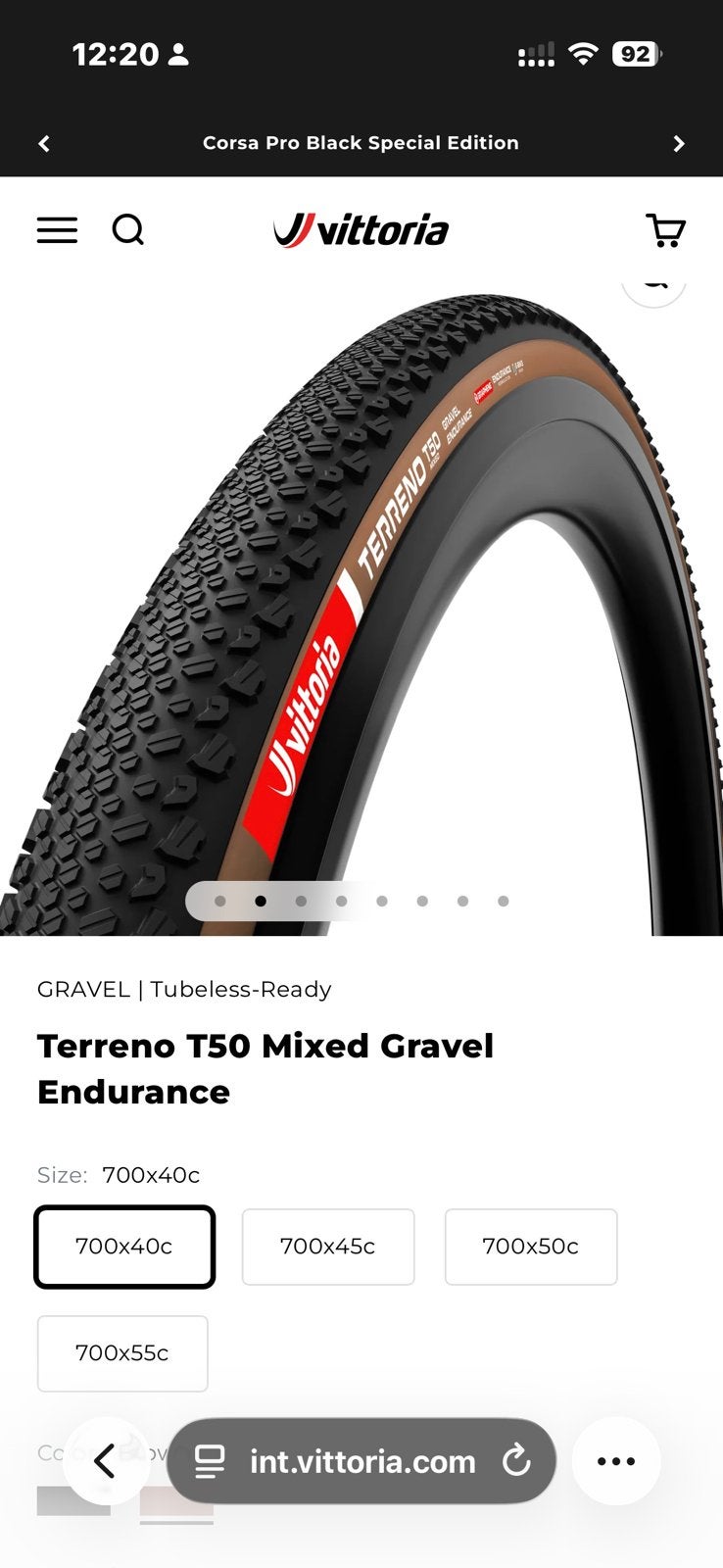 Vittoria Terreno T50, 700x40c, Tubeless ready, Ophalen, Band, Nieuw, Gravelbike