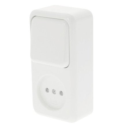 Q-LINK Opbouw combinatie wandcontactdoos + wisselschakelaar, Ophalen of Verzenden, Nieuw, Overige merken, Stopcontact