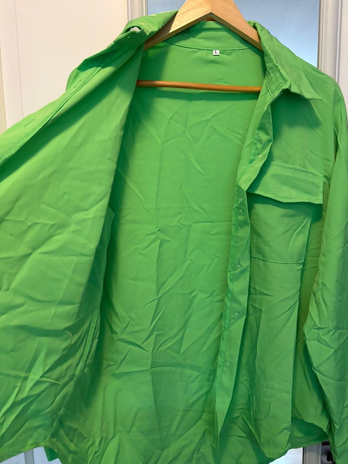 Oversized blouse appelgroen L katoen, Ophalen of Verzenden, Nieuw, Maat 42/44 (L), Groen