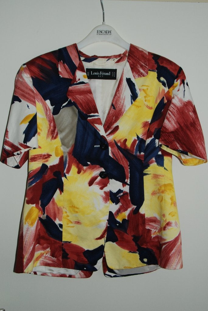 Louis Féraud designer pak / jasje + top maat 44, Kleding | Dames, Jasjes, Kostuums en Pakken, Verzenden, Gedragen, Maat 42/44 (L)