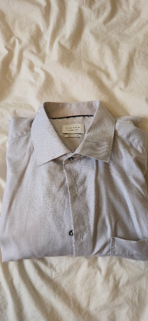Eterna overhemd - grijs - 45 - comfort fit, Eterna, Ophalen of Verzenden, Overige halswijdtes, Grijs
