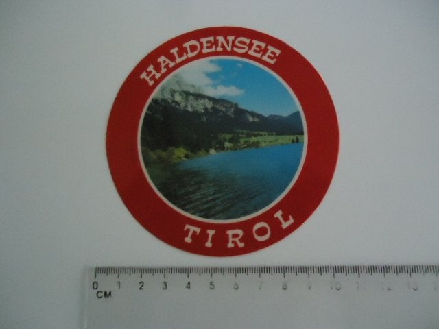 sticker oud TIROL Dik plastic Haldensee alpen oostenrijk ski, Verzamelen, Stickers, Verzenden, Zo goed als nieuw, Bedrijf of Vereniging
