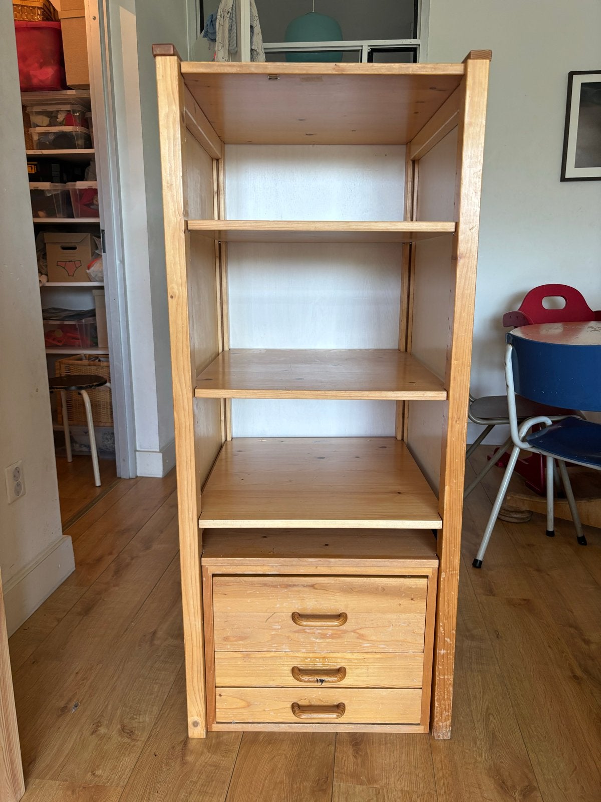 Lundia kast met lades en planken, Huis en Inrichting, Kasten | Boekenkasten, Ophalen, Gebruikt, 50 tot 100 cm, Met lade(s)