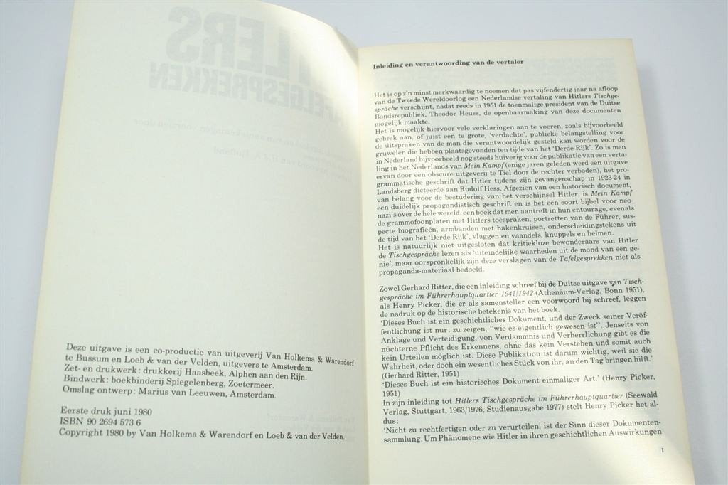 Hitlers Tafelgesprekken — Visie Derde Rijk 1941-44, Ophalen of Verzenden, Gelezen, Europa