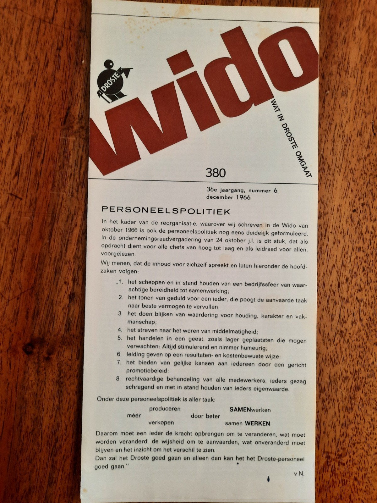 Windo 380 van Droste 1966., Ophalen of Verzenden, Zo goed als nieuw, Overige, Droste