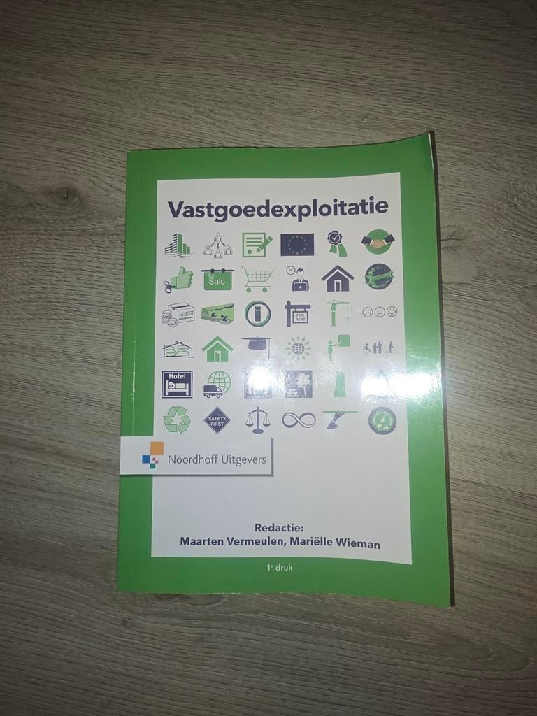 Vastgoedexploitatie boek voor opleiding Vastgoedkunde, Boeken, Ophalen of Verzenden