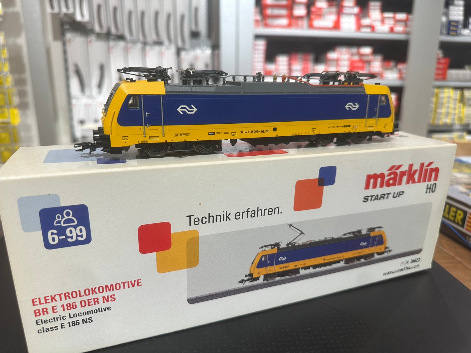 Marklin 36622 NS Traxx 186 009-4 digitala MFX sound, Hobby en Vrije tijd, Modeltreinen | H0, Wisselstroom, Locomotief, -, -