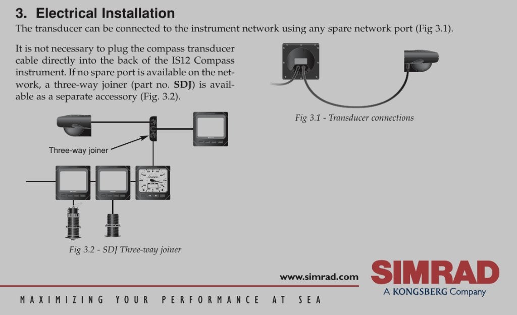 Simrad IS12 compass transducer, Watersport en Boten, Navigatiemiddelen en Scheepselektronica, Ophalen of Verzenden, Gebruikt, Kabel of Apparatuur