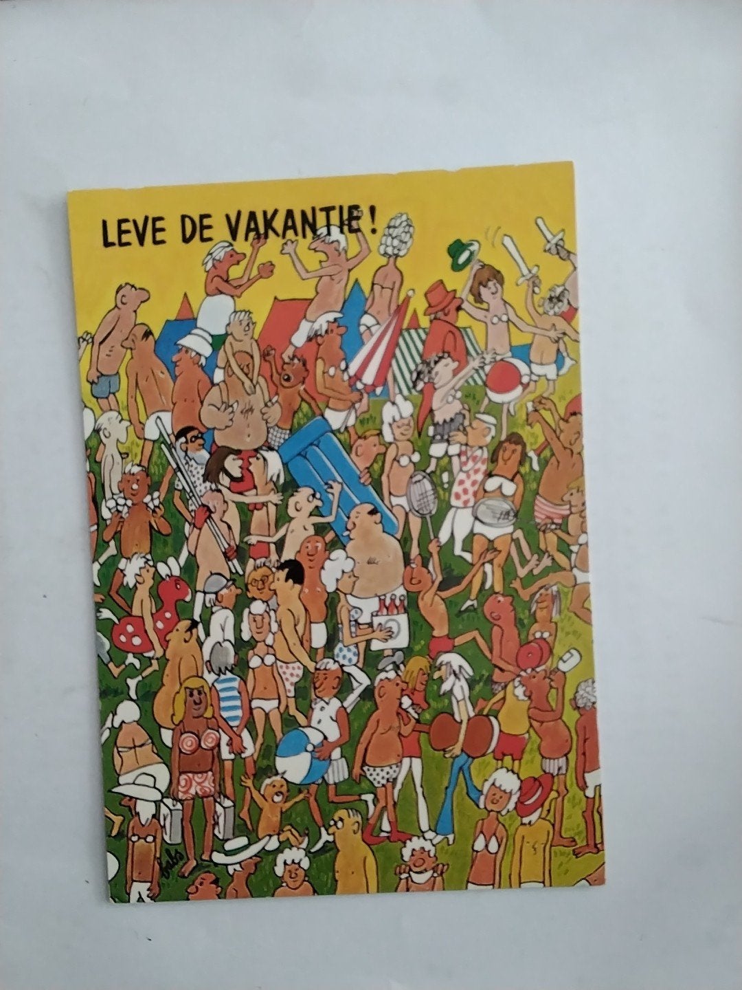Vintage Ansichtkaart: Leve de Vakantie! (Gelopen), Verzamelen, Ansichtkaarten | Themakaarten, Ophalen of Verzenden, 1960 tot 1980