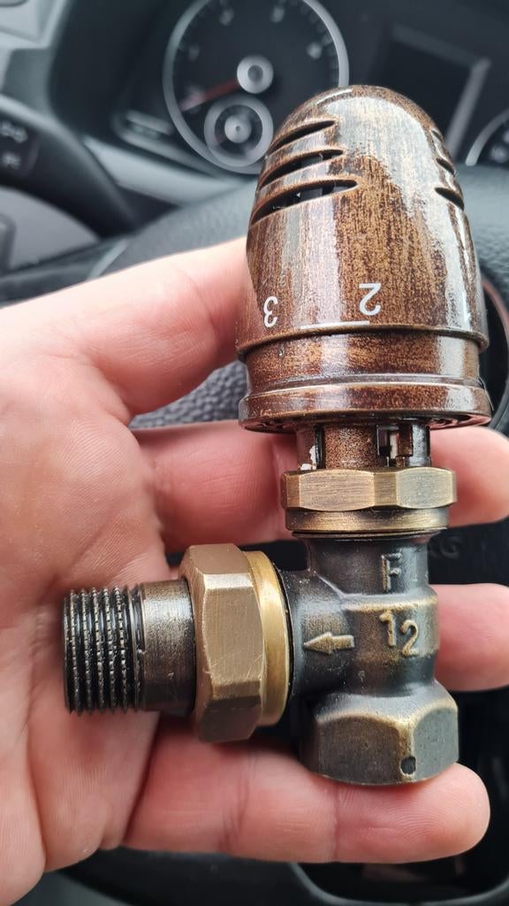 Herz thermostaatkraan 1/2" haaks uit de DeLuxe Vintage serie, Ophalen of Verzenden, Nieuw, Koper, Kraan