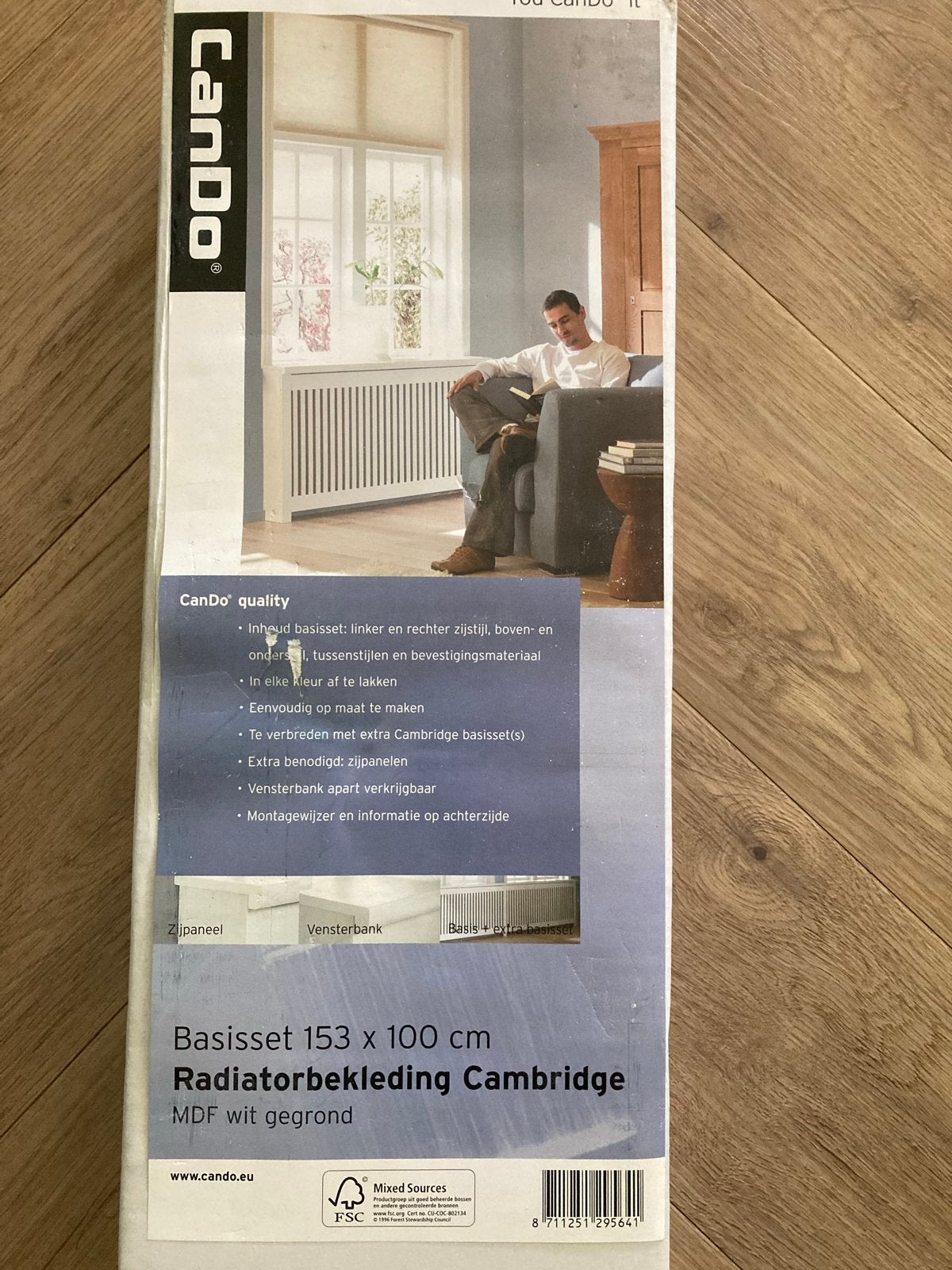 CanDo Radiatorbekleding Cambridge 153x100 cm MDF gegrond, Ophalen, Radiator, Nieuw, 150 cm of meer