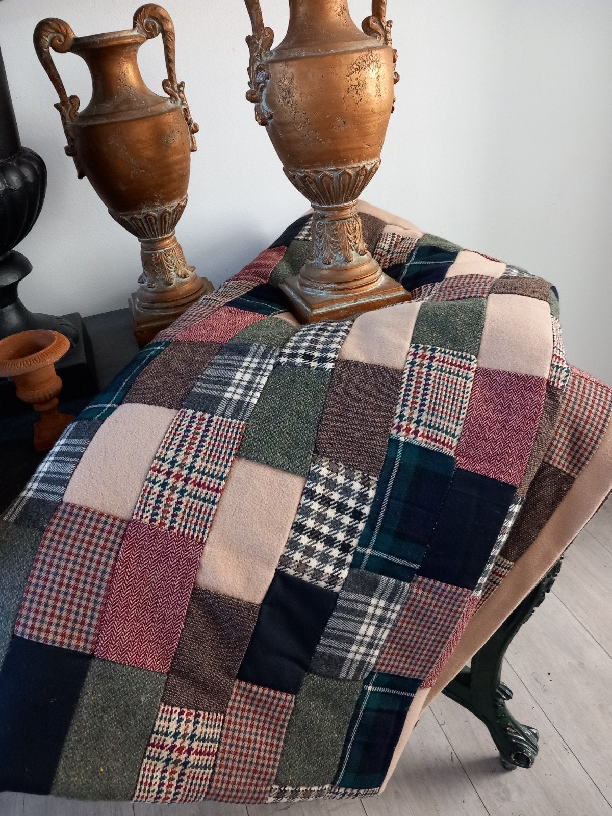 Prachtig handmade patchwork quilt, Ophalen of Verzenden, Zo goed als nieuw
