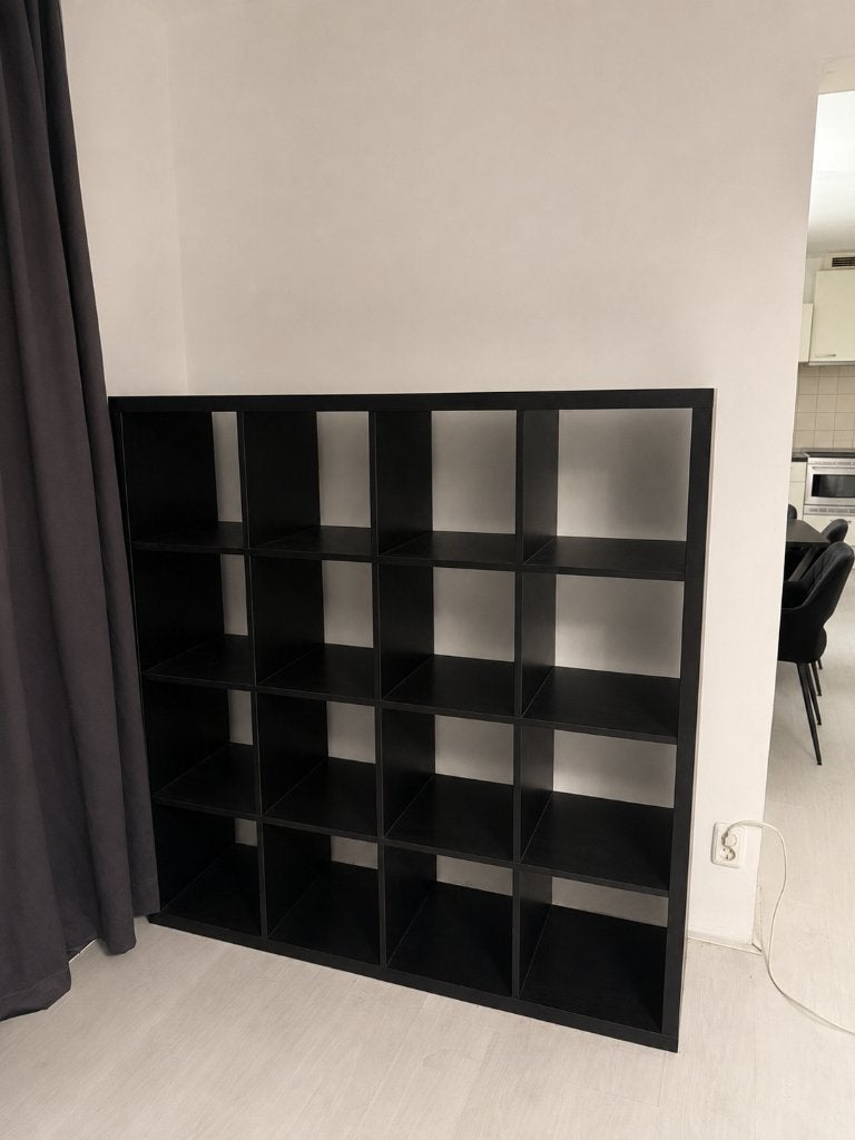 IKEA KALLAX kast 4x4 vakken - Zwart, Ophalen, Overige materialen, Gebruikt, 100 tot 150 cm