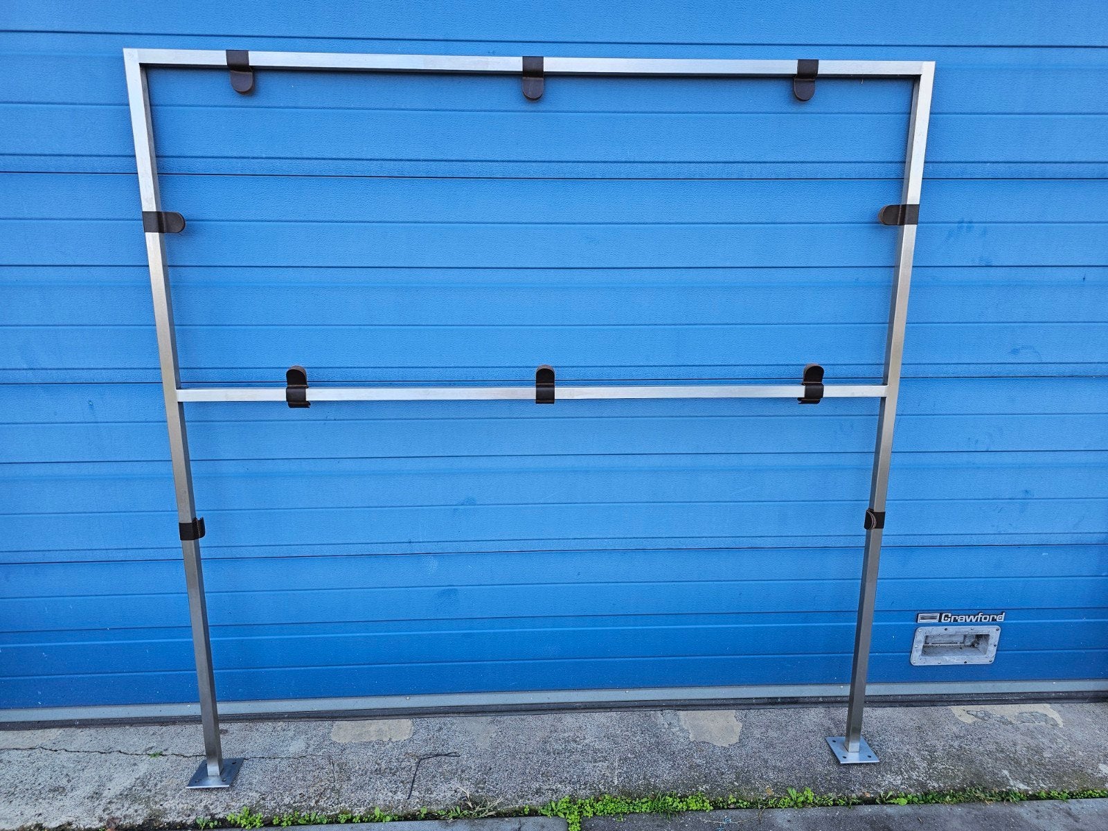 Schitterend RVS scherm met leren lussen (1.80x1.80m), Huis en Inrichting, Ophalen