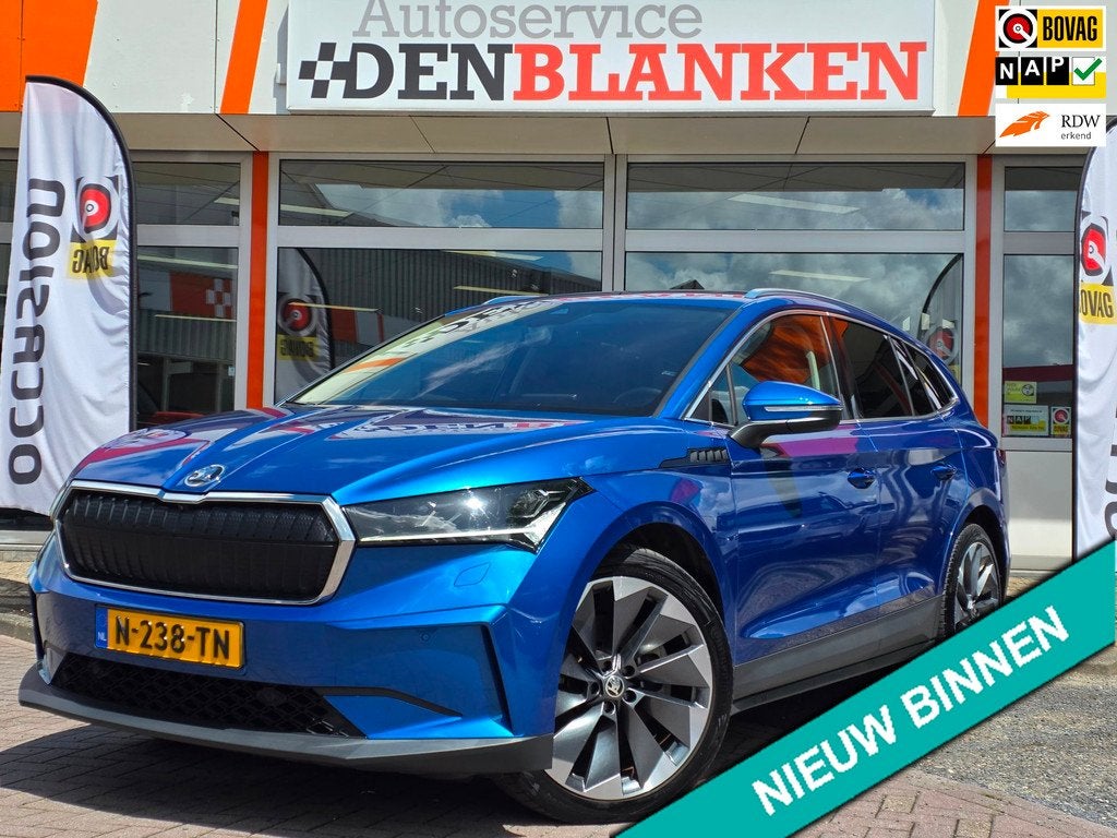 Skoda Enyaq iV 80 First Edition High BJ.11-2021 / Panodak /, Auto's, Skoda, Gebruikt, Zwart, Blauw, 204 pk
