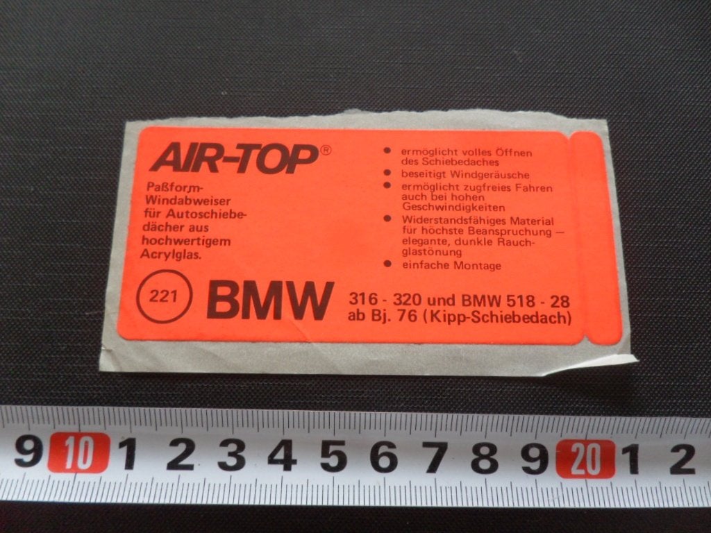 sticker BMW AIR-TOP paßform windabweiser 221, Ophalen, Zo goed als nieuw