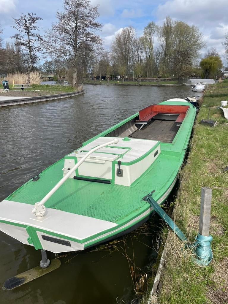 Schuit / koolvlet 14,5m met boegschroef te koop - vaarklaar!, Ophalen, Gebruikt, Staal, Diesel