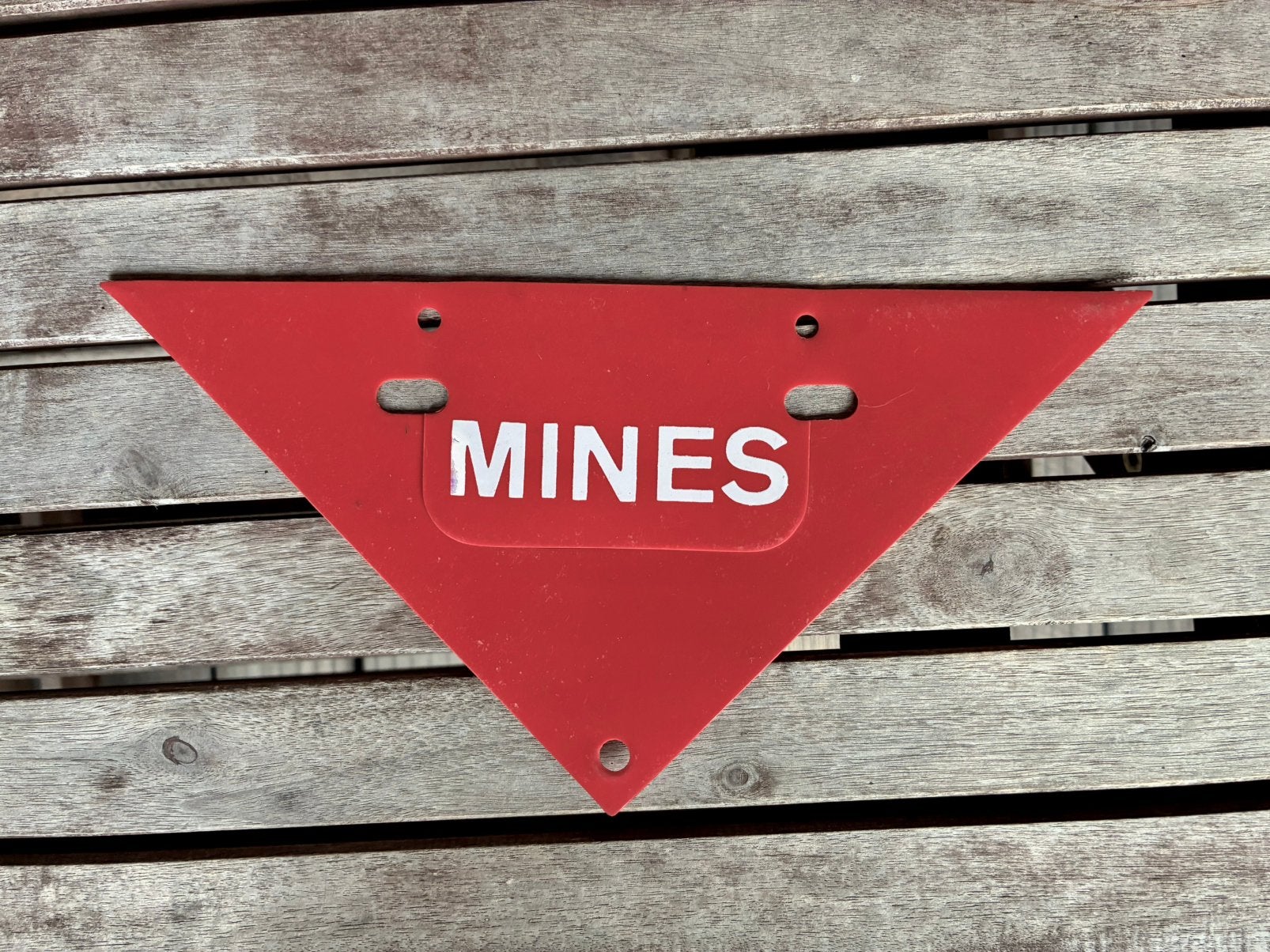 Mijnen,Mines,waarschuwingsbord, kunststof, uit uitzendgebied, Ophalen of Verzenden, Landmacht, Nederland