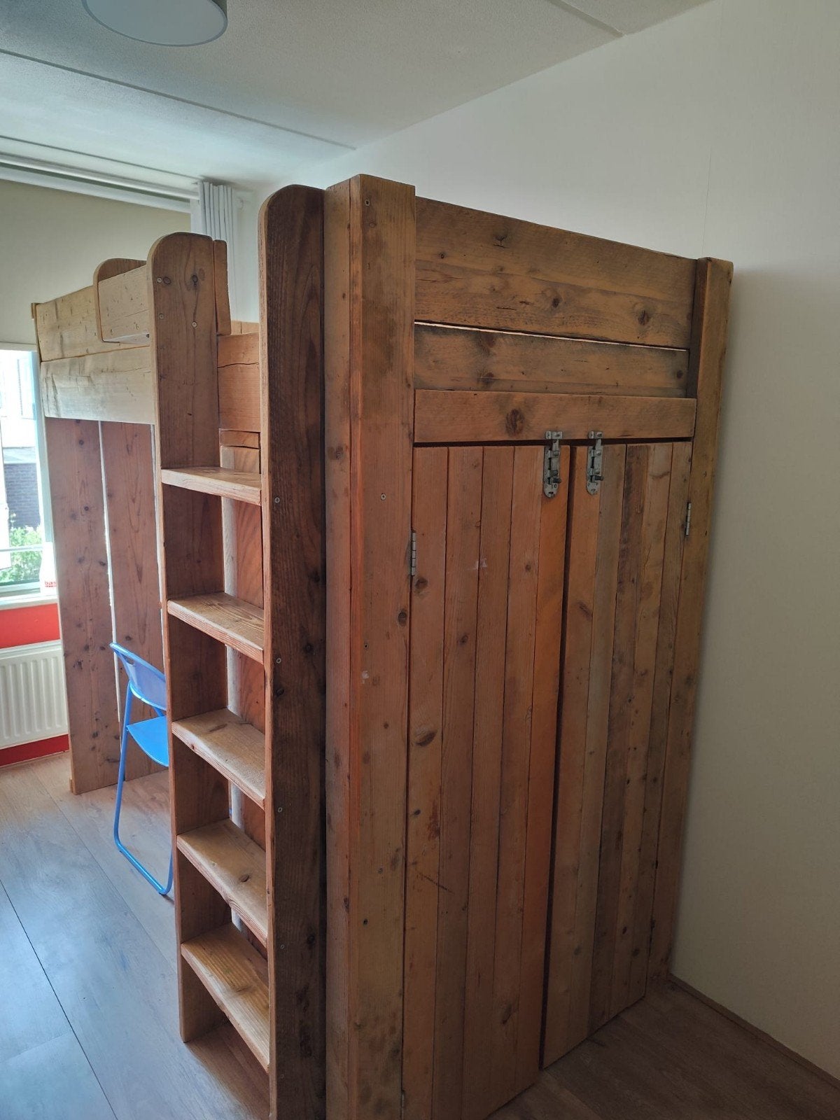 Hoogslaper met bureau en kledingkast, incl. lattenbodem, Ophalen, Gebruikt, Eenpersoons, 90 cm