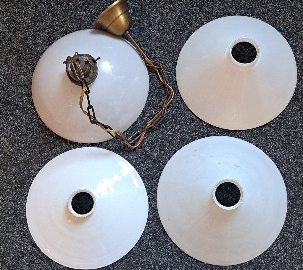Oude glazen lampen kappen, Ophalen of Verzenden, Zo goed als nieuw, Glas