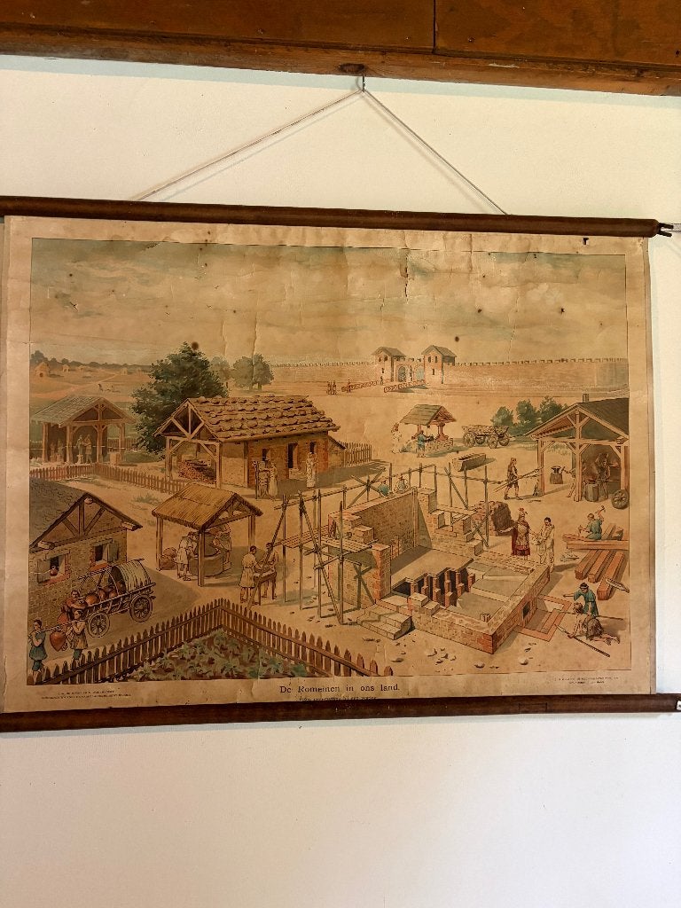 Antieke Schoolplaat, Antiek en Kunst, Antiek | Schoolplaten, Ophalen, Geschiedenis
