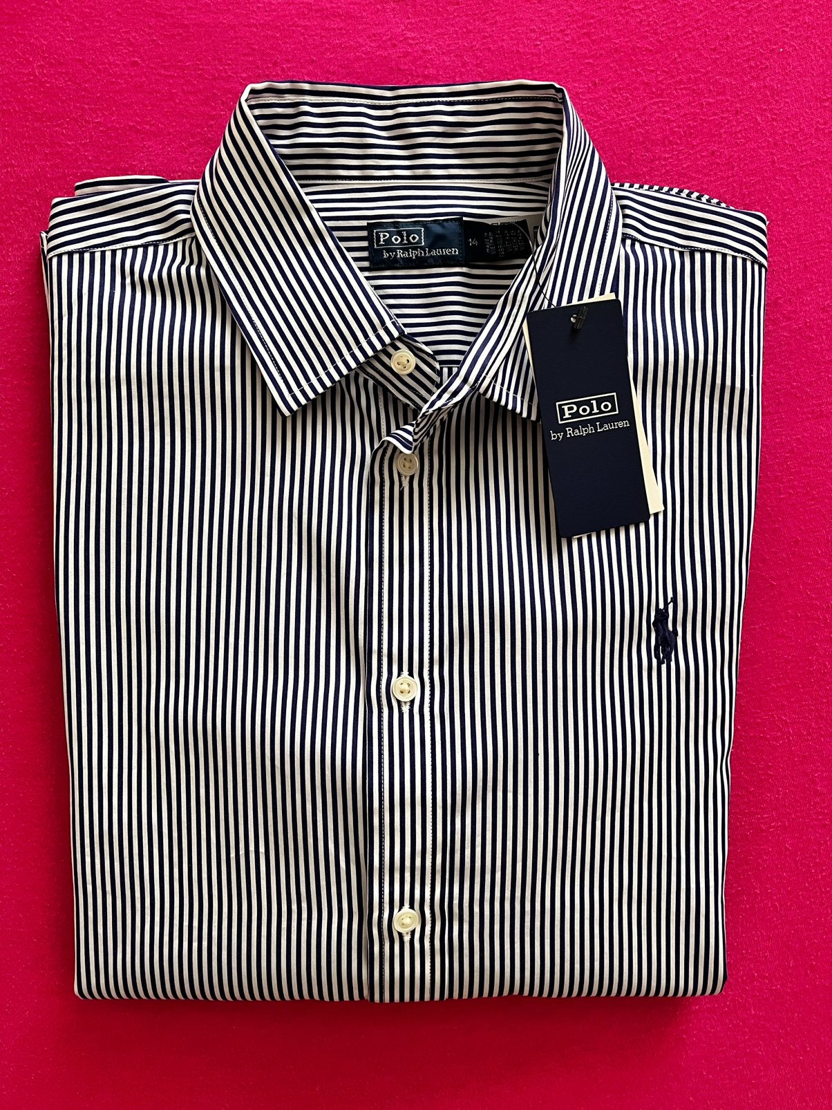 Polo Ralph Lauren blauw/wit gestreepte blouse mt44 (NIEUW), Verzenden, Nieuw, Maat 42/44 (L), Wit