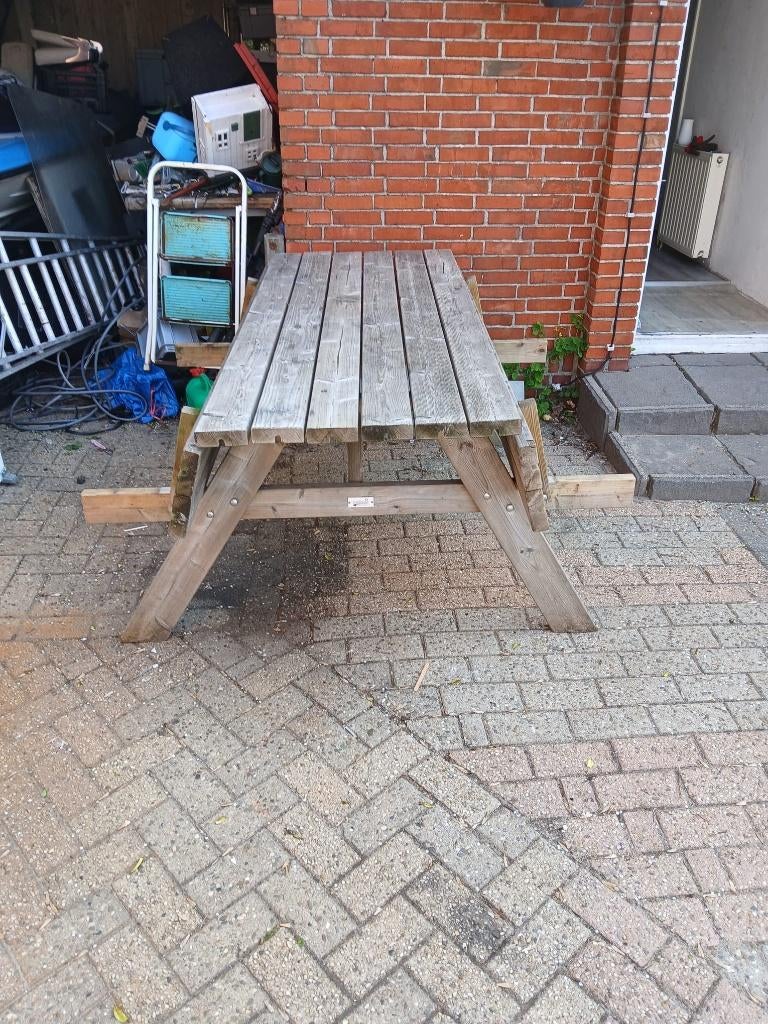 Picknicktafel, Tuin en Terras, Picknicktafels, Ophalen, Gebruikt, Inklapbaar, Rechthoekig