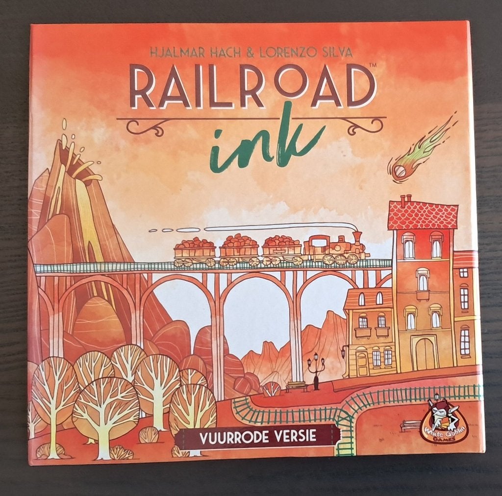 Railroad Ink vuurrode versie, Vijf spelers of meer, Ophalen of Verzenden, Gebruikt, White Goblin Games