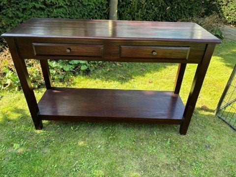side table met 2 lades, Ophalen, Gebruikt, 100 tot 150 cm, 25 tot 50 cm