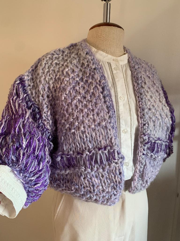 Kort vest pofmouw dip dye paars M/L - 38/40, Maat 38/40 (M), Verzenden, Paars, Onbekend