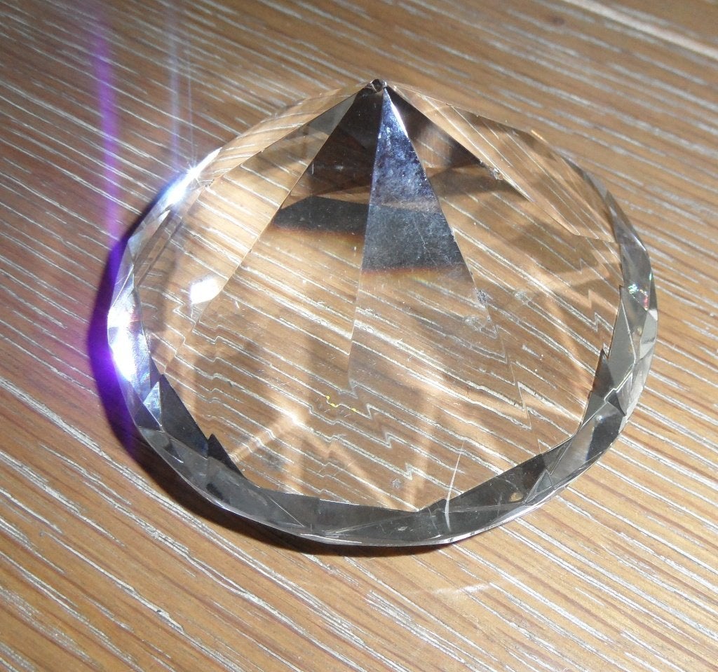 Kristalglazen diamantvormige presse-papier, Ophalen of Verzenden