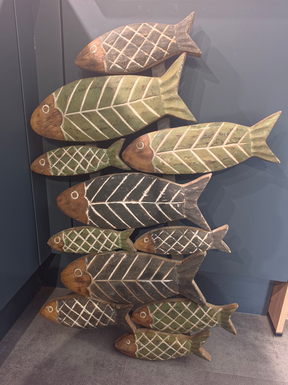 Visbord hout 80x55 cm - Decoratief wandobject, Hout, Gebruikt, Meerkleurig, Ophalen of Verzenden