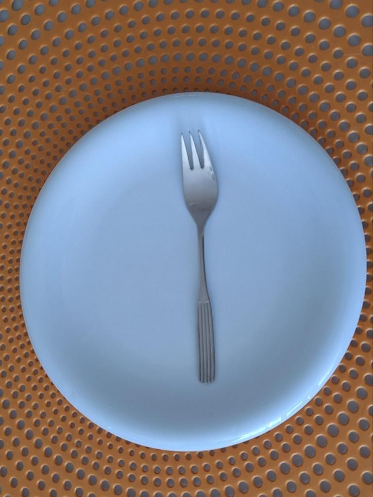 9 Gebaksvorkjes Gero Zilmeta, Verzamelen, Ophalen, Zo goed als nieuw, Porselein, Bestek