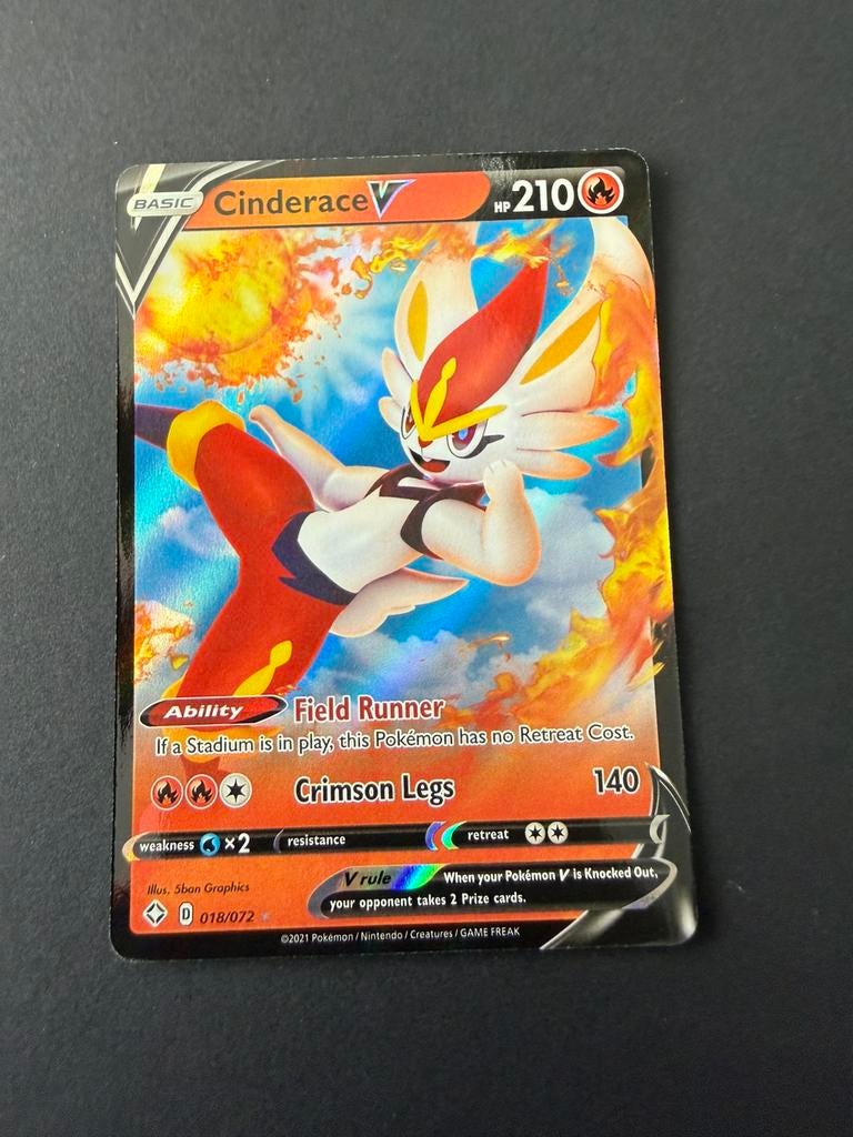 Shining Fates 018/072 Cinderace V, Ophalen of Verzenden, Nieuw, Losse kaart