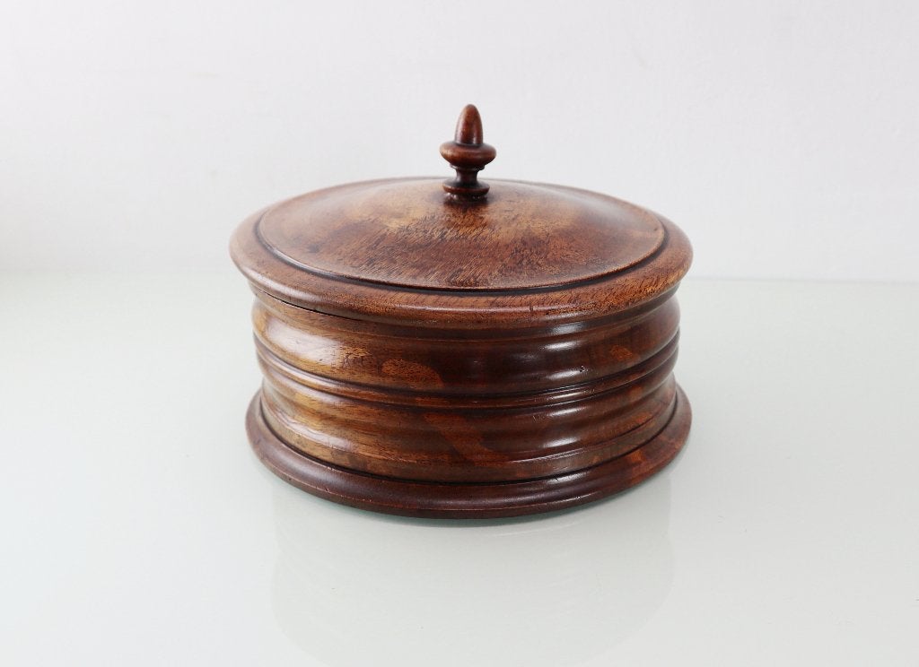 Antieke houten opbergpot, tabakspot 19e eeuw, Antiek en Kunst, Ophalen of Verzenden