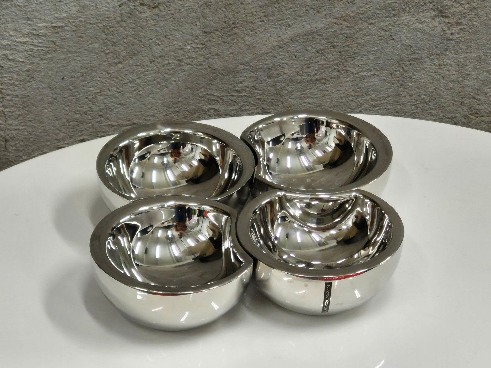 Magppie Crescent Design Bowls  Set van 4 RVS Schaaltjes, Overige materialen, Ophalen of Verzenden, Overige stijlen, Schaal of Schalen