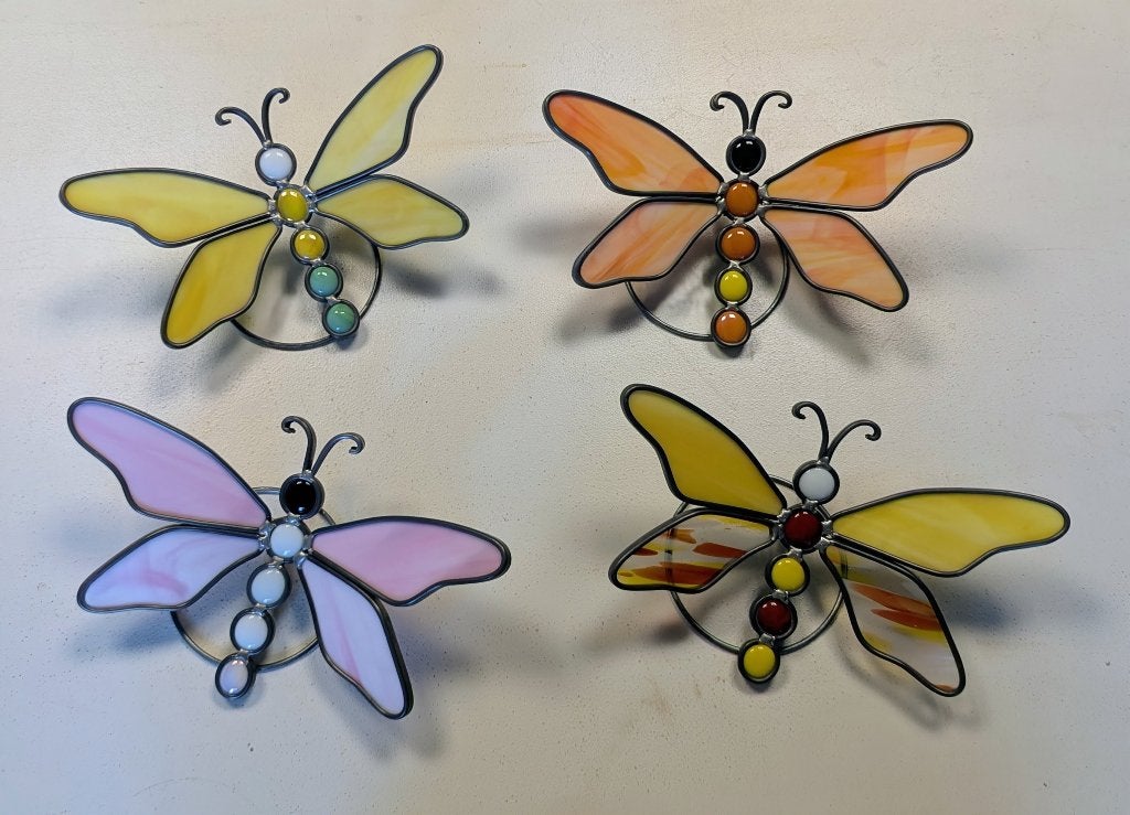 Vlinders glas in lood, Ophalen of Verzenden, Nieuw, Glas