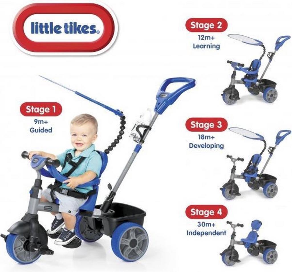 Little Tikes 4-in-1 Driewieler - Blauw, Fietsen en Brommers, Ophalen, Gebruikt, Duwstang