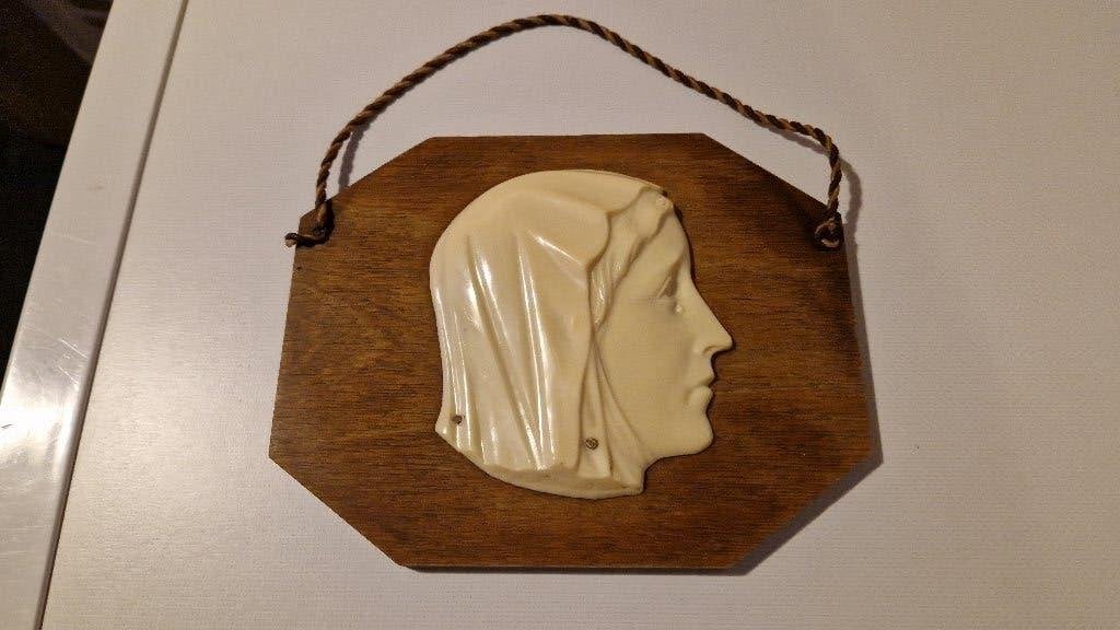 brocante religie wanddecoratie van maria, Ophalen of Verzenden