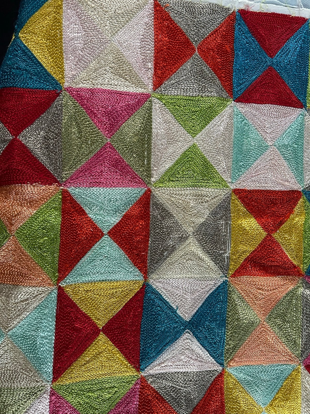 2 Geborduurde Lappen - Kleurrijk (45x41 cm), Ophalen of Verzenden, Gebruikt, Handborduren, Overige typen