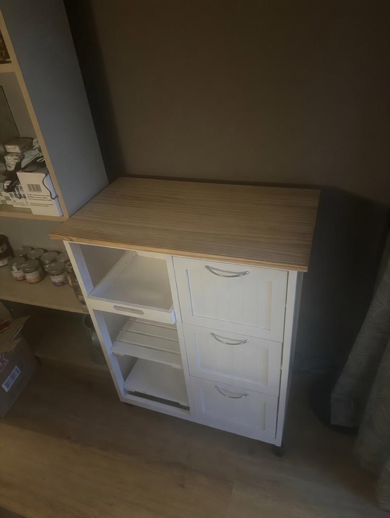 Nancy verrijdbare kast/eiland - Keuken/Opbergmeubel, Ophalen, Gebruikt