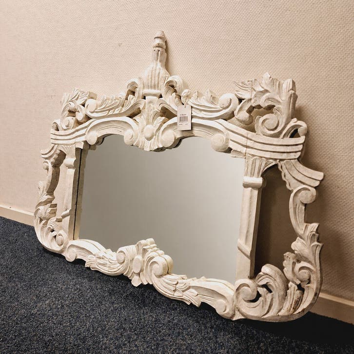 Houten Wandspiegel | Wit | 92 x 70 x 4 cm