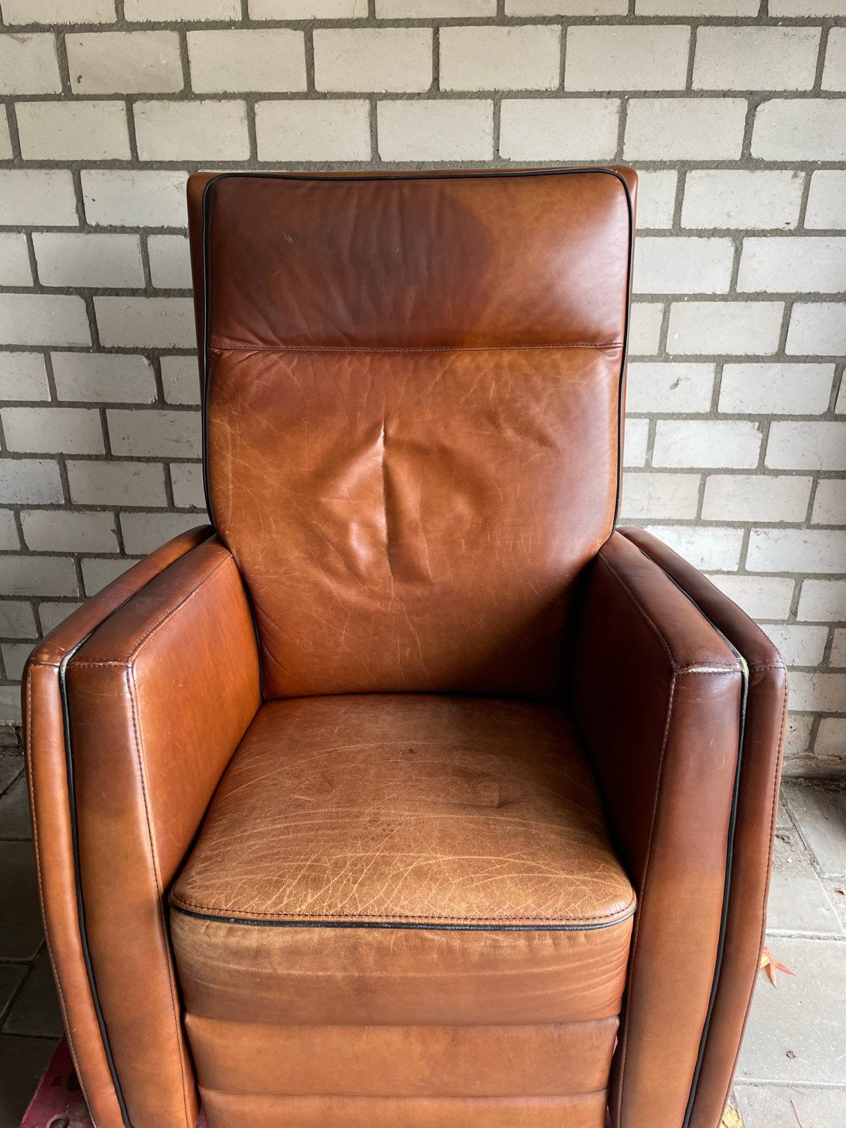 Leren relaxfauteuil - Elektrisch verstelbaar, Ophalen