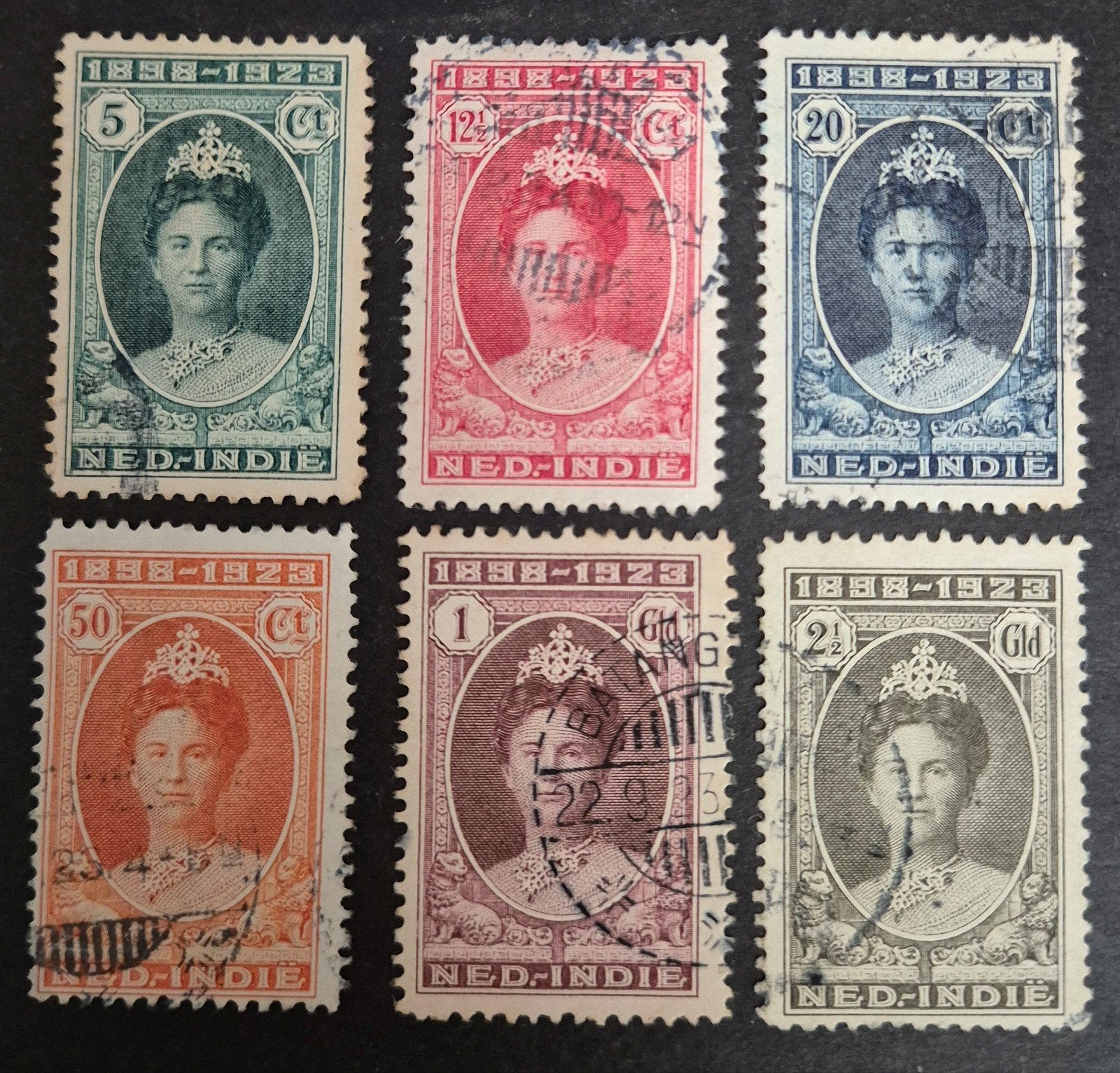 NVPH 160-165 Jubileumzegels Wilhelmina, Ophalen of Verzenden, Gestempeld, Nederlands-Indië