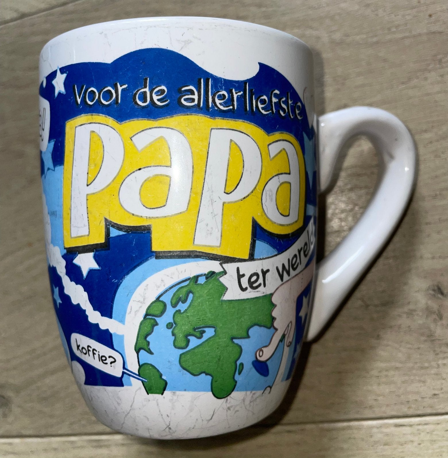 mok beker voor de allerliefste papa ter wereld, Ophalen of Verzenden, Zo goed als nieuw, Overige stijlen, Kop(pen) en/of Schotel(s)