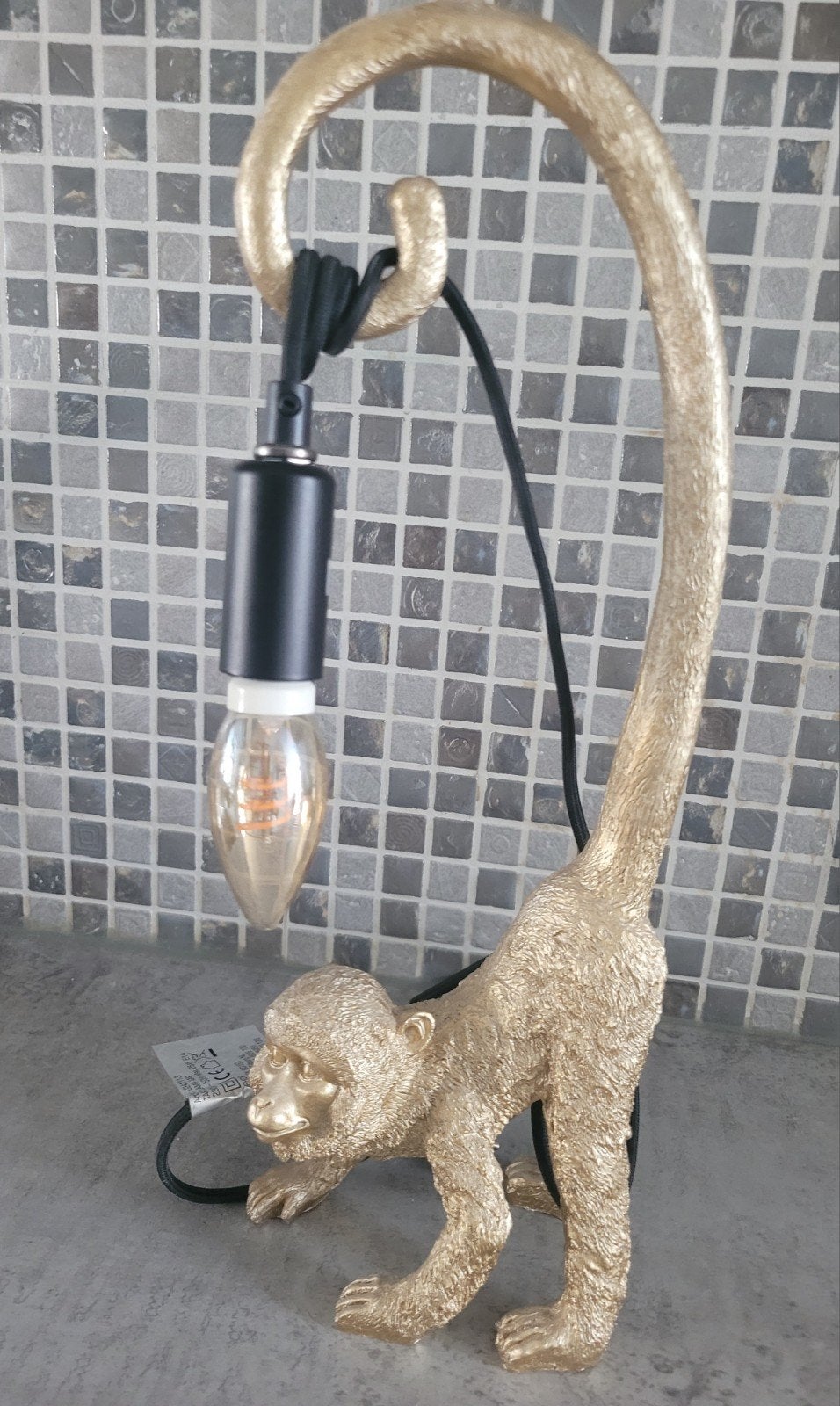 Gouden Apenlamp Tafellamp, Goud, 42 cm, E14 (klein), Ophalen of Verzenden