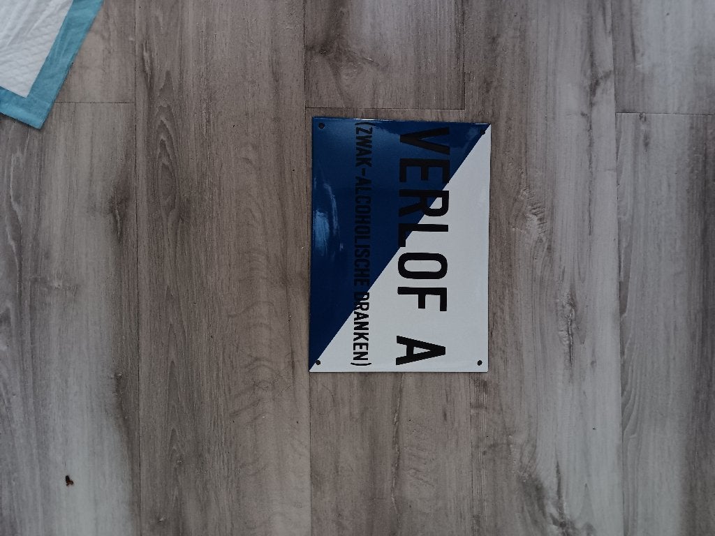 n emaille bord, Ophalen, Gebruikt, Reclamebord