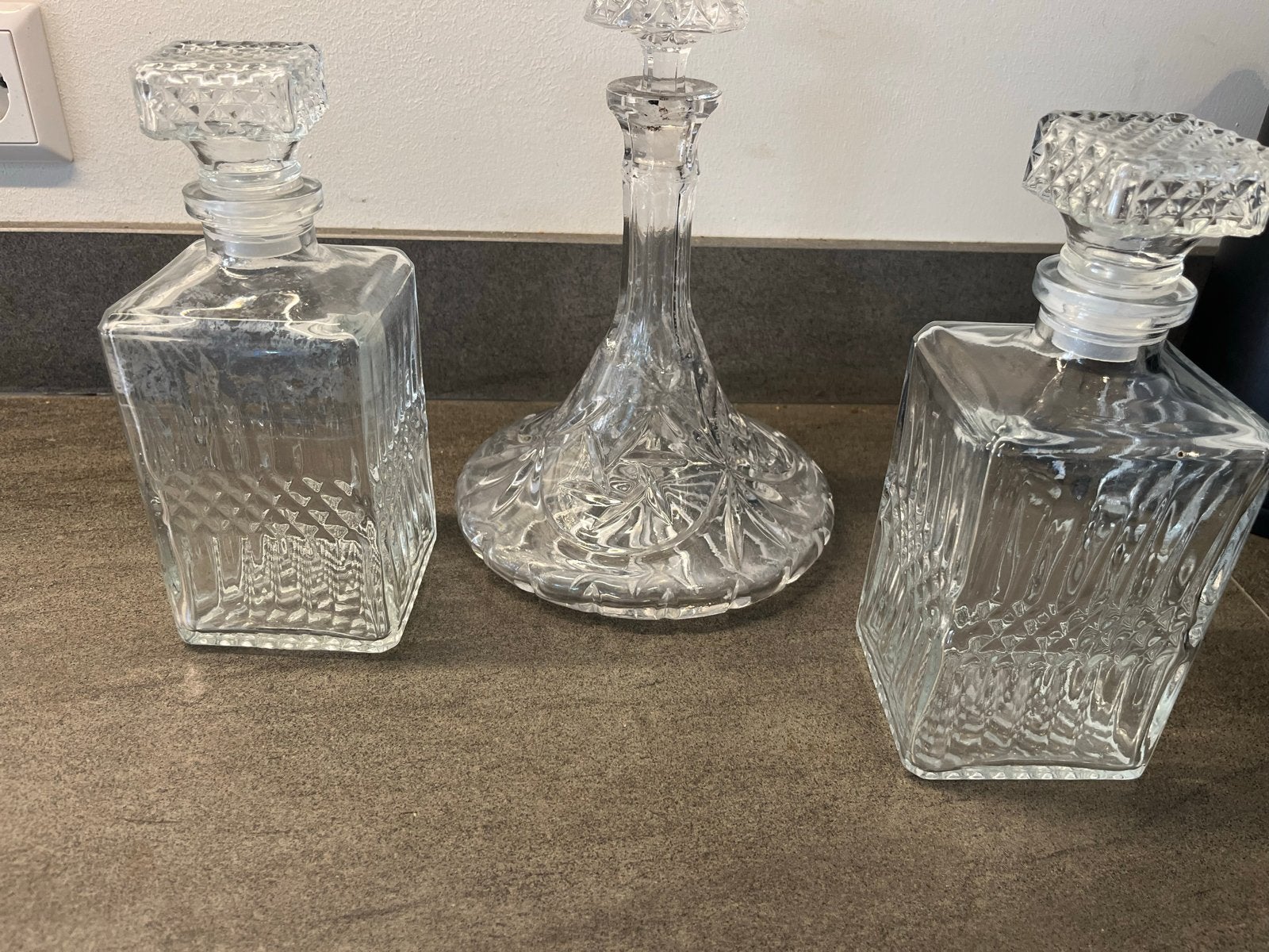 Set van 3 glazen karaffen - Vintage stijl, Ophalen